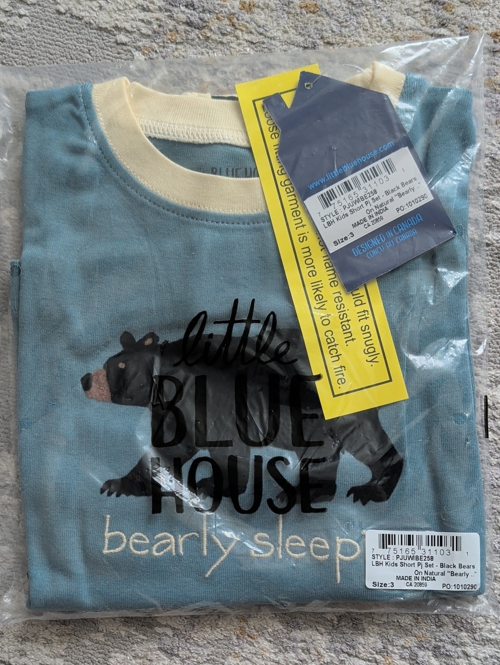 Little Blue House Bearly Sleeping Shorts PJ Set
